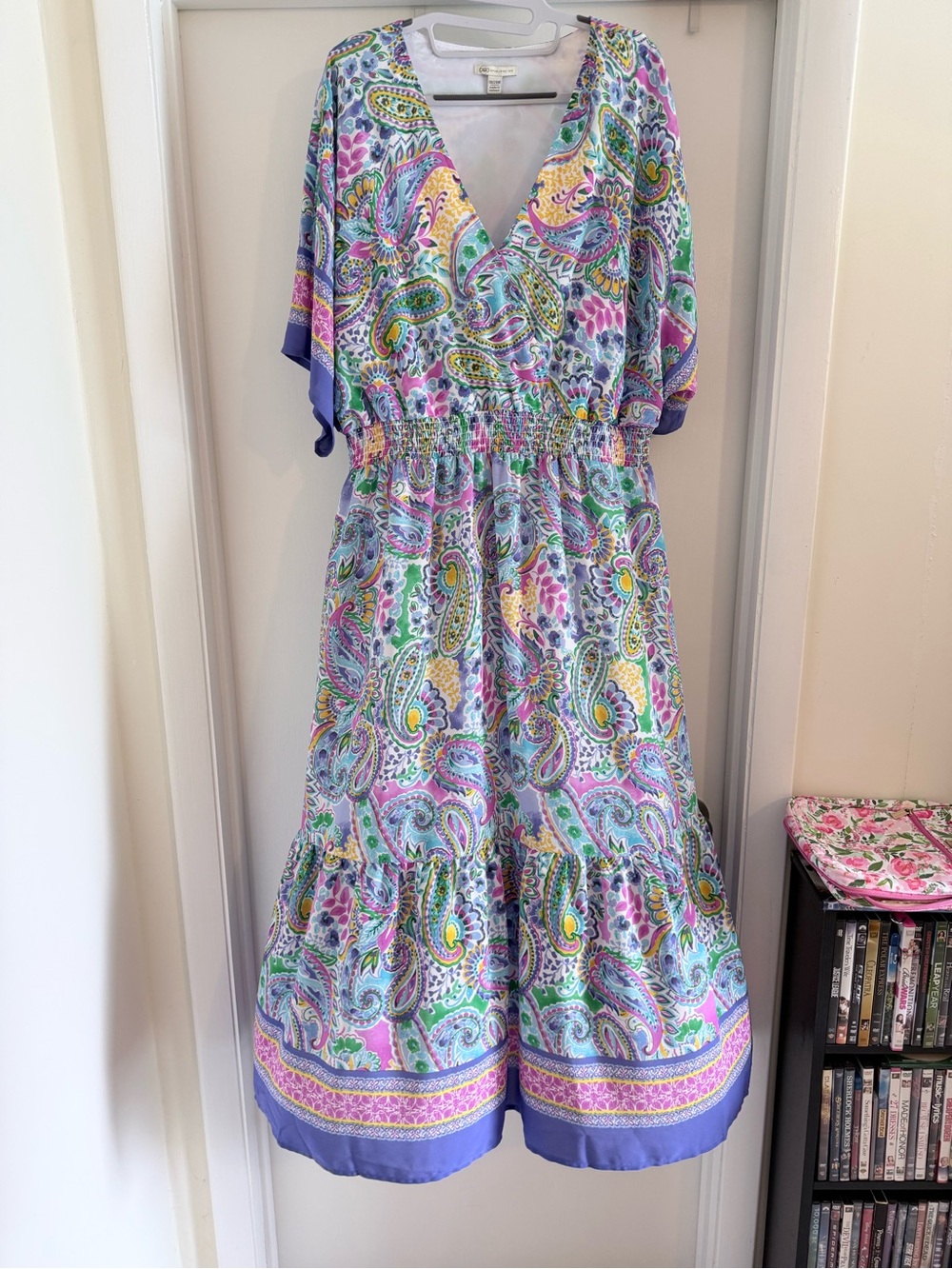 Pastel Paisley V-Neck Maxi Dress